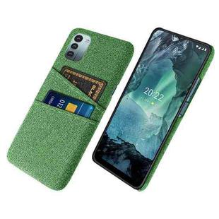 For Nokia G11 Cloth Texture Card Slot PC+Nylon Phone Case(Green)