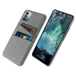 For Nokia G21 Cloth Texture Card Slot PC+Nylon Phone Case(Light Grey)