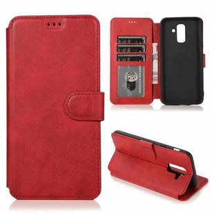 For Samsung Galaxy A6+ Shockproof PU + TPU Leather Phone Case(Red)
