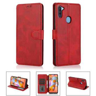 For Samsung Galaxy A11 US Version Shockproof PU + TPU Leather Phone Case(Red)