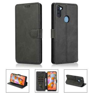 For Samsung Galaxy A11 EU Version Shockproof PU + TPU Leather Phone Case(Black)