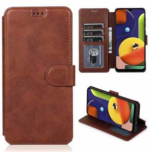 For Samsung Galaxy A50s Shockproof PU + TPU Leather Phone Case(Brown)