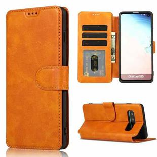 For Samsung Galaxy S10+ Shockproof PU + TPU Leather Phone Case(Khaki)