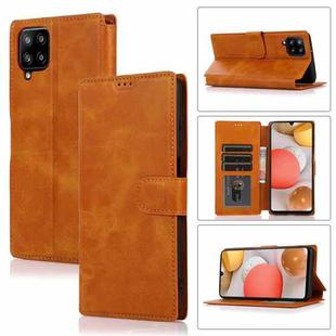 For Samsung Galaxy A12 Shockproof PU + TPU Leather Phone Case(Khaki)