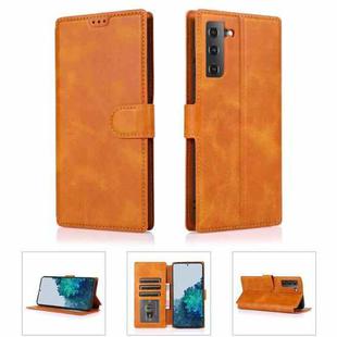 For Samsung Galaxy S21+ 5G Shockproof PU + TPU Leather Phone Case(Khaki)