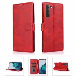For Samsung Galaxy S21+ 5G Shockproof PU + TPU Leather Phone Case(Red)