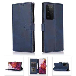For Samsung Galaxy S21 Ultra 5G Shockproof PU + TPU Leather Phone Case(Blue)