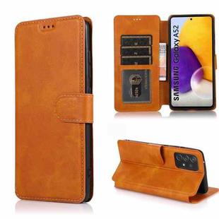 For Samsung Galaxy A52 5G / 4G Shockproof PU + TPU Leather Phone Case(Khaki)
