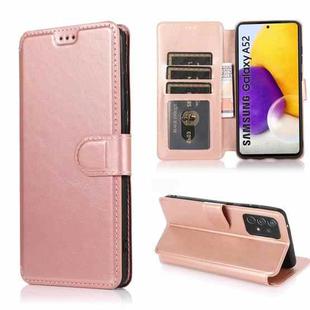 For Samsung Galaxy A52 5G / 4G Shockproof PU + TPU Leather Phone Case(Rose Gold)