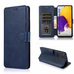 For Samsung Galaxy A52 5G / 4G Shockproof PU + TPU Leather Phone Case(Blue)