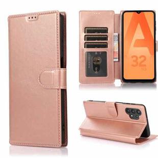 For Samsung Galaxy A32 Shockproof PU + TPU Leather Phone Case(Rose Gold)