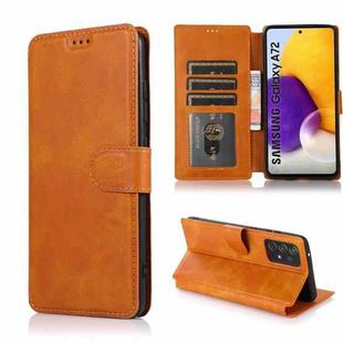 For Samsung Galaxy A72 5G / 4G Shockproof PU + TPU Leather Phone Case(Khaki)