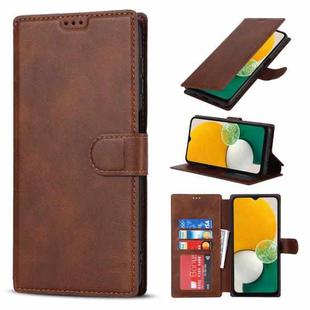 For Samsung Galaxy A13 5G Shockproof PU + TPU Leather Phone Case(Brown)