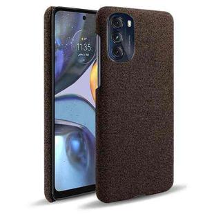 For Motorola Moto G 5G 2022 Cloth Texture PC + Nylon Back Phone Case(Brown)