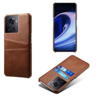 For OnePlus Ace Calf Texture PC + PU Phone Case(Brown)