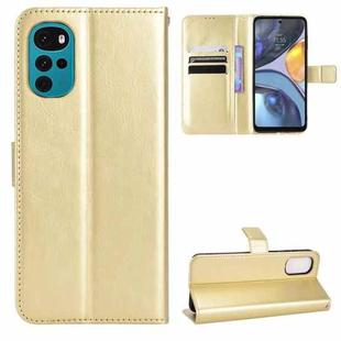 For Motorola Moto G22 Retro Crazy Horse Texture Leather Phone Case(Gold)