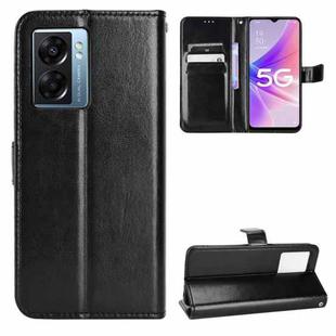 For OPPO A57 5G Retro Crazy Horse Texture Leather Phone Case(Black)