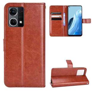 For OPPO Reno7 4G / F21 Pro Retro Crazy Horse Texture Leather Phone Case(Brown)