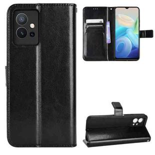 For vivo Y55 5G / T1 5G / Y75 5G Retro Crazy Horse Texture Leather Phone Case(Black)