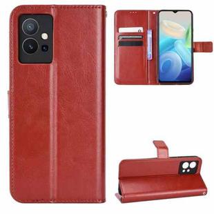 For vivo Y55 5G / T1 5G / Y75 5G Retro Crazy Horse Texture Leather Phone Case(Brown)