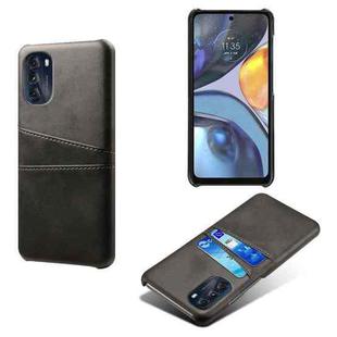 For Motorola Moto G 5G 2022 Calf Texture Card Slots PC+PU Leather Phone Case(Black)