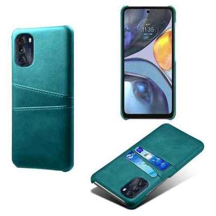 For Motorola Moto G 5G 2022 Calf Texture Card Slots PC+PU Leather Phone Case(Green)