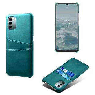 For Nokia G21 Calf Texture Card Slots PC+PU Leather Phone Case(Green)