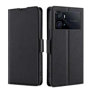 For vivo iQOO 9 Pro 5G Ultra-thin Voltage Side Buckle Horizontal Flip Leather Phone Case(Black)