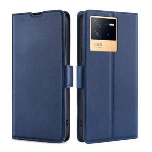 For vivo iQOO Neo6 5G Ultra-thin Voltage Side Buckle Horizontal Flip Leather Phone Case(Blue)