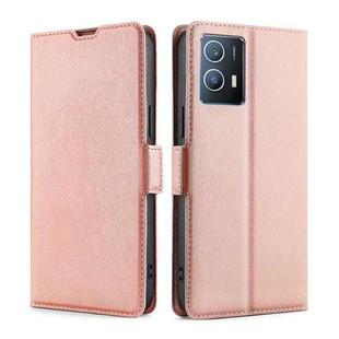 For vivo iQOO U5 5G Ultra-thin Voltage Side Buckle Horizontal Flip Leather Phone Case(Rose Gold)