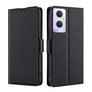 For OPPO A96 5G Ultra-thin Voltage Side Buckle  Horizontal Flip Leather Phone Case(Black)