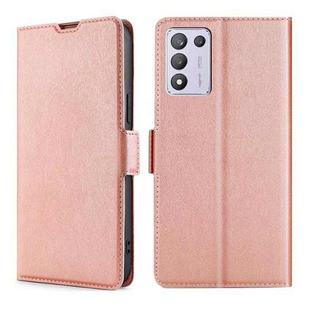 For OPPO K9S/Realme Q3S Ultra-thin Voltage Side Buckle  Horizontal Flip Leather Phone Case(Rose Gold)