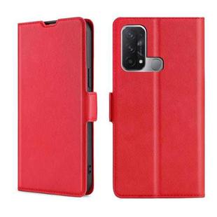 For OPPO Reno5 A Ultra-thin Voltage Side Buckle  Horizontal Flip Leather Phone Case(Red)