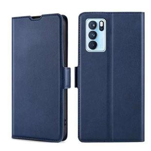 For OPPO Reno6 Pro Ultra-thin Voltage Side Buckle  Horizontal Flip Leather Phone Case(Blue)