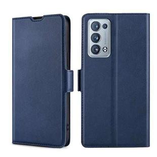 For OPPO Reno6 Pro+ 5G Ultra-thin Voltage Side Buckle  Horizontal Flip Leather Phone Case(Blue)
