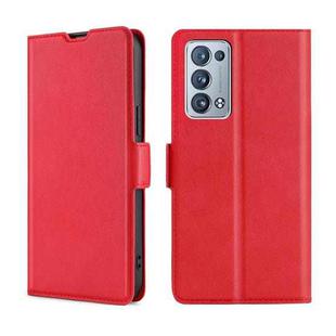 For OPPO Reno6 Pro+ 5G Ultra-thin Voltage Side Buckle  Horizontal Flip Leather Phone Case(Red)