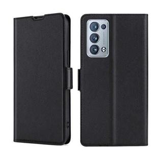 For OPPO Reno6 Pro+ 5G Ultra-thin Voltage Side Buckle  Horizontal Flip Leather Phone Case(Black)