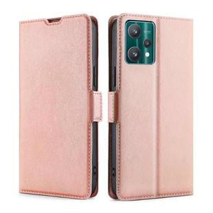 For OPPO Realme 9 Pro Ultra-thin Voltage Side Buckle  Horizontal Flip Leather Phone Case(Rose Gold)