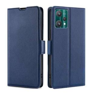 For OPPO Realme 9 Pro Ultra-thin Voltage Side Buckle  Horizontal Flip Leather Phone Case(Blue)