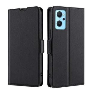 For OPPO Realme 9i/A36 4G/A96 4G/K10 4G/A76 4G Ultra-thin Voltage Side Buckle  Horizontal Flip Leather Phone Case(Black)