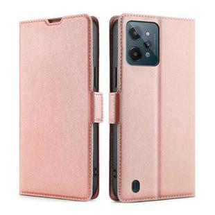 For OPPO Realme C31 Ultra-thin Voltage Side Buckle  Horizontal Flip Leather Phone Case(Rose Gold)