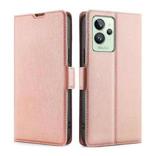 For OPPO Realme GT2 Pro Ultra-thin Voltage Side Buckle  Horizontal Flip Leather Phone Case(Rose Gold)