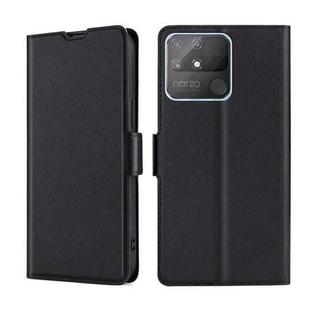 For OPPO Realme Narzo 50A Ultra-thin Voltage Side Buckle  Horizontal Flip Leather Phone Case(Black)