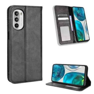 For Motorola Moto G52 4G Magnetic Buckle Retro Texture Leather Phone Case(Black)