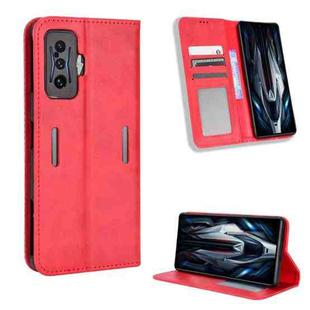 For Xiaomi Poco F4 GT / Redmi K50 Gaming Magnetic Buckle Retro Texture Leather Phone Case(Red)