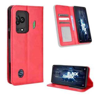 For Xiaomi Black Shark 5 Magnetic Buckle Retro Texture Leather Phone Case(Red)