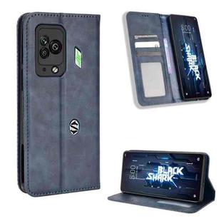 For Xiaomi Black Shark 5 Pro Magnetic Buckle Retro Texture Leather Phone Case(Blue)