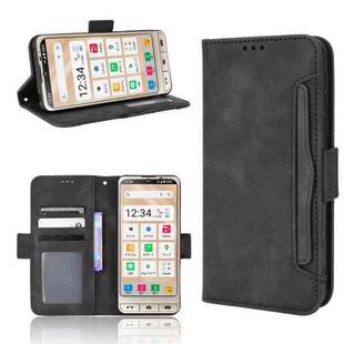 For Sharp Simple Sumaho 6 Skin Feel Calf Texture Card Slots Leather Phone Case(Black)