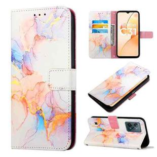 For OPPO Realme C31 4G PT003 Marble Pattern Flip Leather Phone Case(Galaxy Marble White LS004)