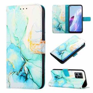 For OPPO Reno7 4G/F21 Pro PT003 Marble Pattern Flip Leather Phone Case(Green LS003)